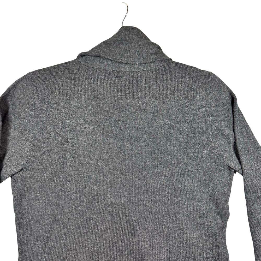J.Crew Women's Charcoal Gray Wool/Cashmere Blend Shawl Neck Sweater - Medium - Picture 6 of 9